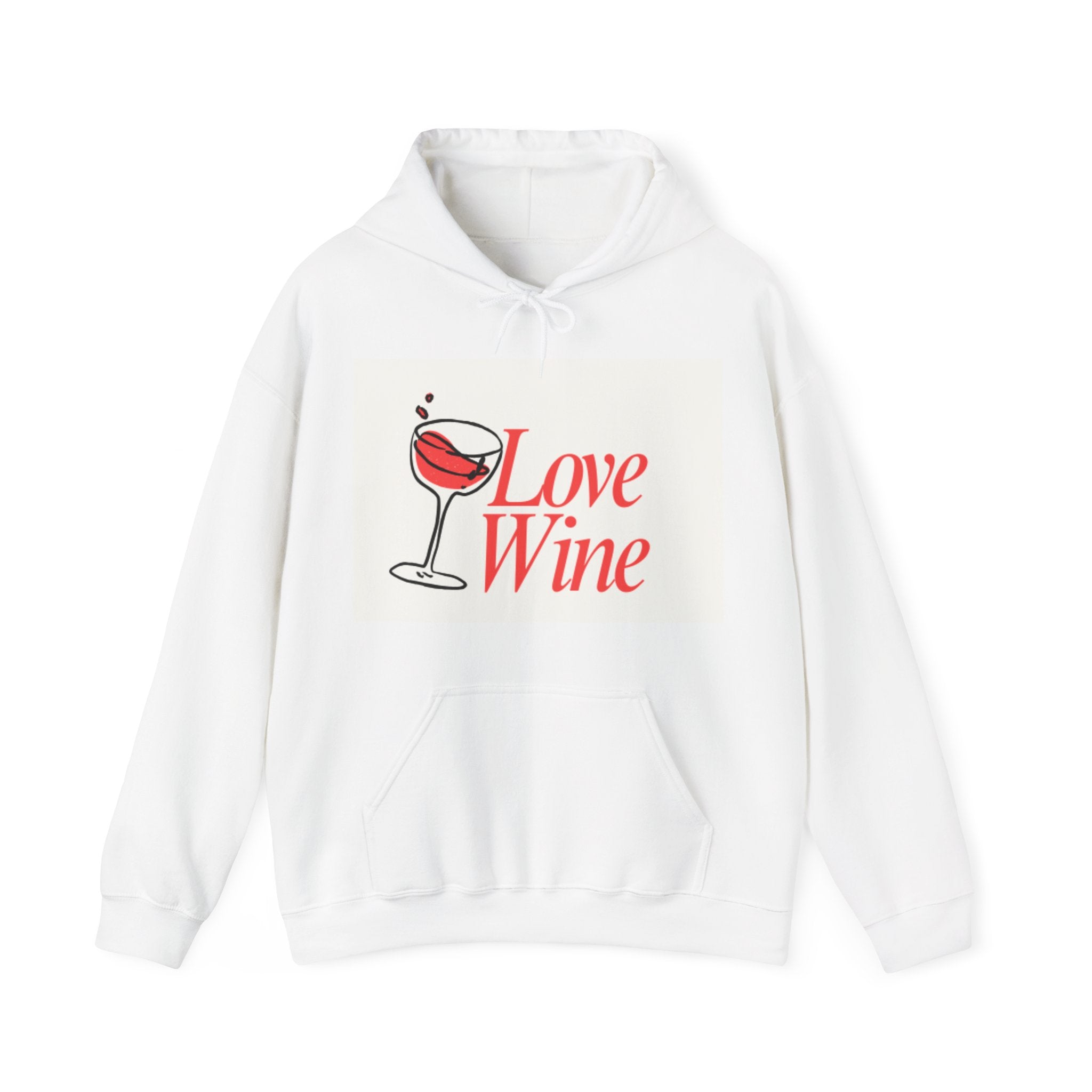 Love Wine Hoodie — Wine Glass Graphic Hooded Sweatshirt