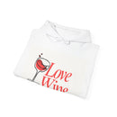 Love Wine Hoodie — Wine Glass Graphic Hooded Sweatshirt