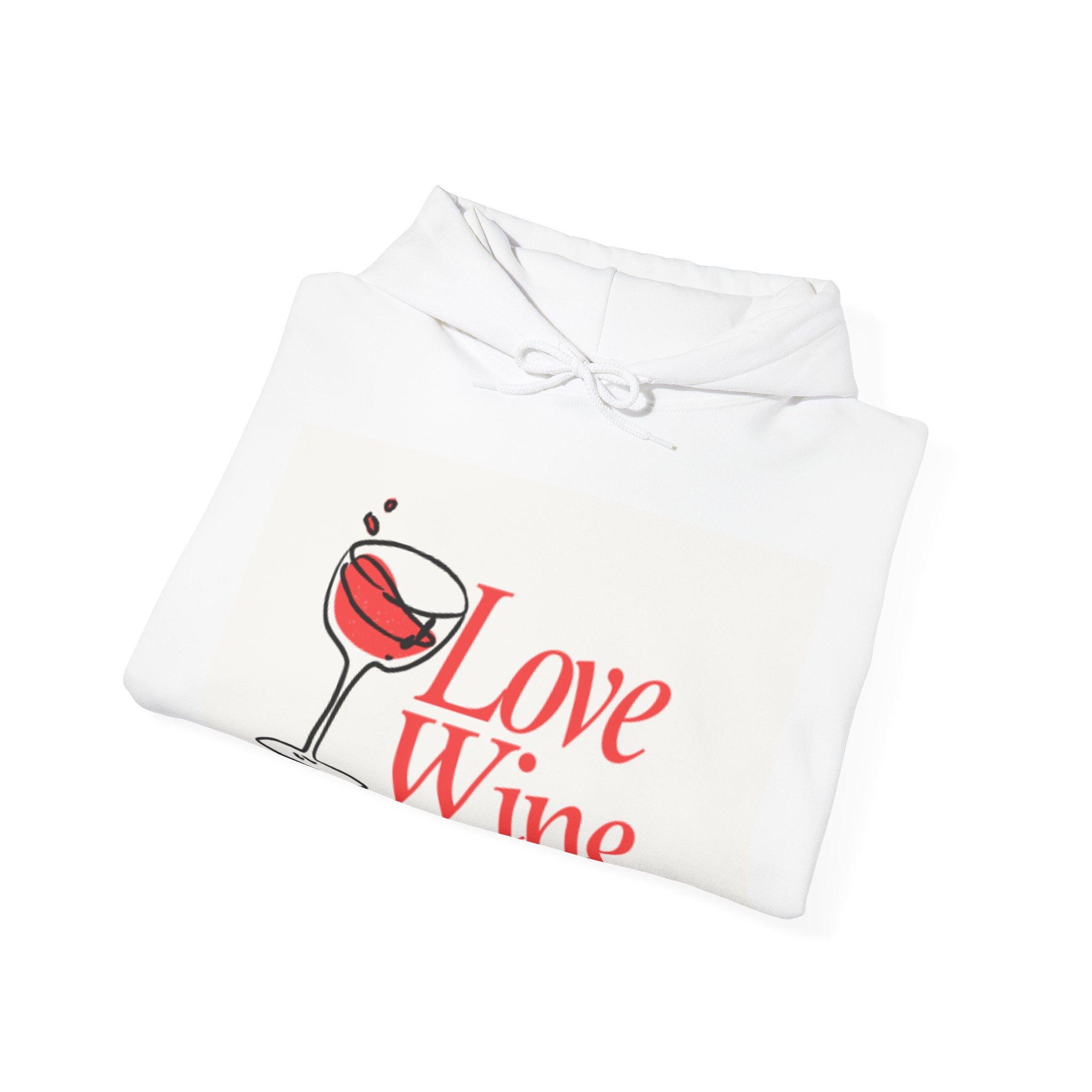 Love Wine Hoodie — Wine Glass Graphic Hooded Sweatshirt